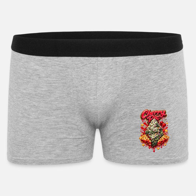 Cherry Pie Graffiti Print - Men's Boxer Shorts - heather grey