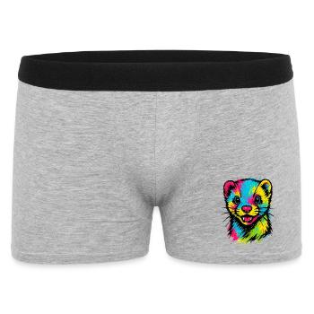 aPortrait de Furet Coloré Style Pop Art Fun - Boxer Homme - gris chiné - Devant