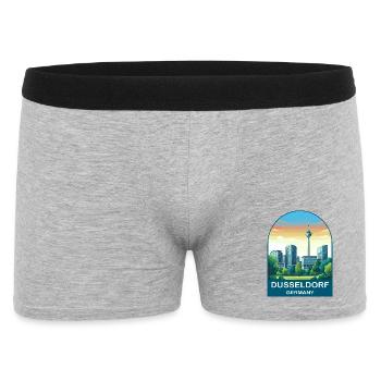 Dusseldorf Germany Skyline Vintage Travel Poster - Men's Boxer Shorts - heather grey - Front