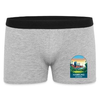 Hamburg Germany Travel Art Poster - Men's Boxer Shorts - heather grey - Front