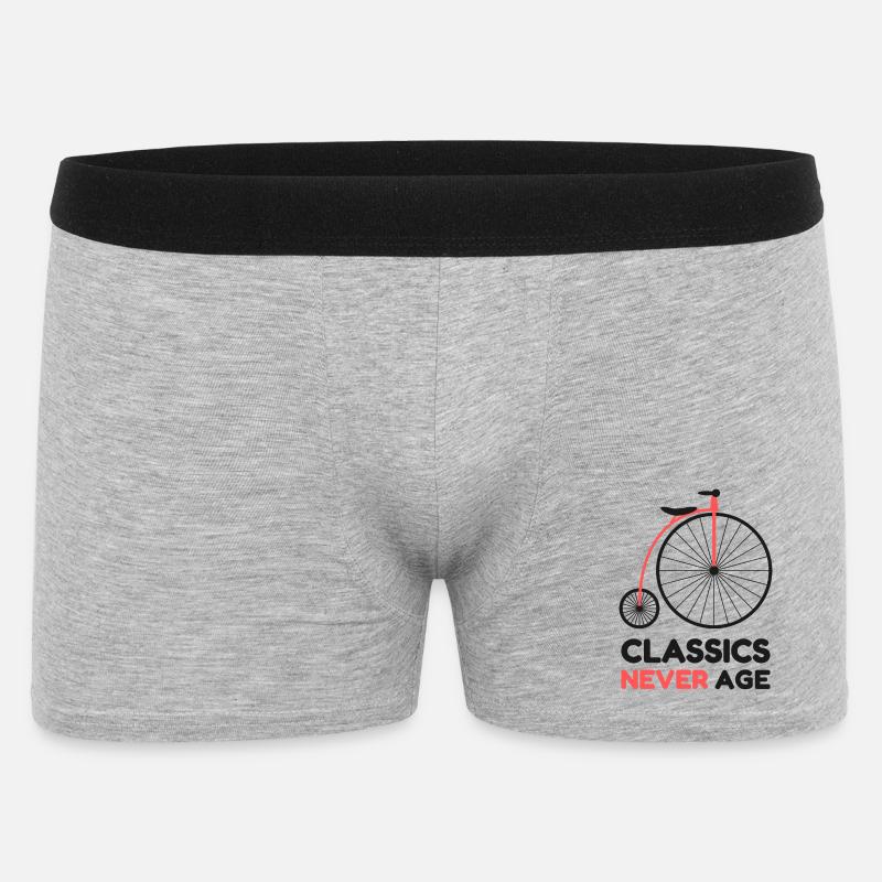 Classics Never Age Penny-Farthing Retro-Radfahren - Männer Boxer Shorts - Grau meliert