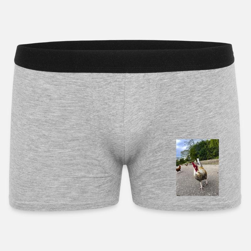Bist du ein Huhn?? - Männer Boxer Shorts - Grau meliert