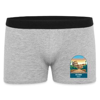 Rome Italy Vintage Travel Poster Art - Men's Boxer Shorts - heather grey - Front