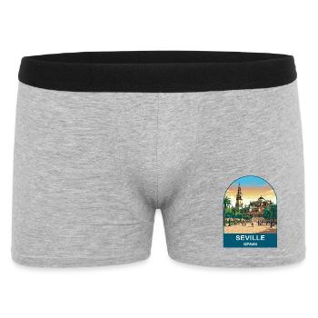 Seville Spain Vintage Travel Poster Art - Men's Boxer Shorts - heather grey - Front