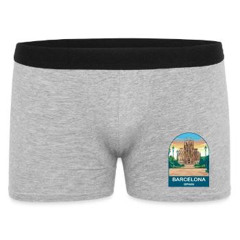 Barcelona Spain Vintage Travel Poster - Men's Boxer Shorts - heather grey - Front