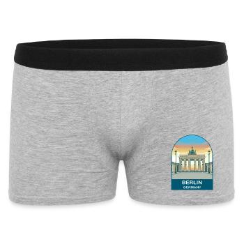 Berlin Germany TV Tower Vintage Travel Art - Men's Boxer Shorts - heather grey - Front