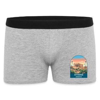 Athens Greece Vintage Travel Poster Art - Men's Boxer Shorts - heather grey - Front