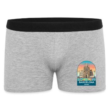Affiche de voyage vintage de Barcelone, Espagne - Boxer Homme - gris chiné - Devant