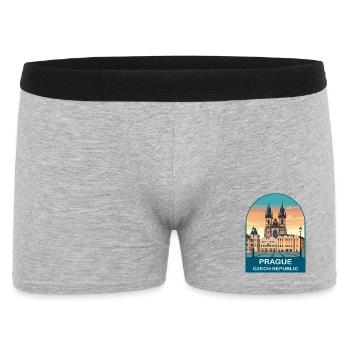 Affiche vintage de Prague République tchèque - Boxer Homme - gris chiné - Devant