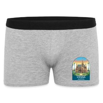 Affiche de voyage vintage de Vienne en Autriche - Boxer Homme - gris chiné - Devant