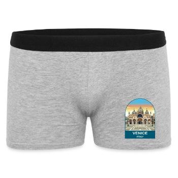Venedig, Italien Vintage-Reiseplakat-Kunst - Männer Boxer Shorts - Grau meliert - Vorne