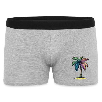 Symbole coloré de l’île Palm Tree - Boxer Homme - gris chiné - Devant