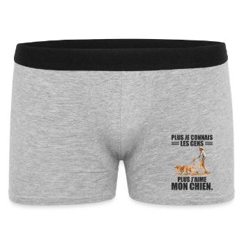 The More I Love My Dog: Humor and Passion - Men's Boxer Shorts - heather grey - Front