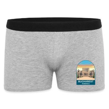 Bukarest Rumänien Vintage-Reiseplakat - Männer Boxer Shorts - Grau meliert - Vorne