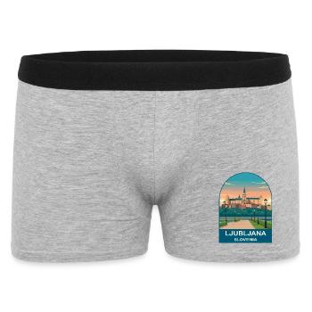 Ljubljana Slovenia Vintage Travel Poster - Men's Boxer Shorts - heather grey - Front
