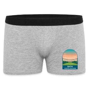 Bath UK Vintage-Reiseplakat-Kunst - Männer Boxer Shorts - Grau meliert - Vorne