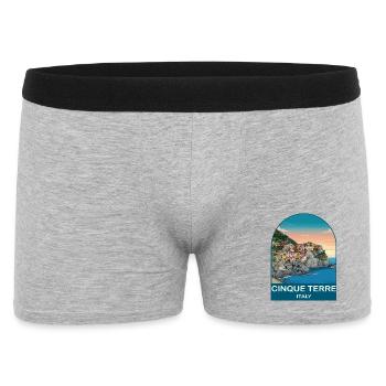 Cinque Terre Italy Vintage Travel Poster - Men's Boxer Shorts - heather grey - Front