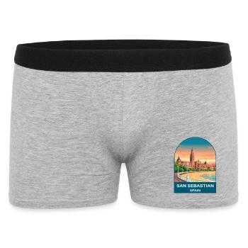 San Sebastian Spain Vintage Travel Poster - Men's Boxer Shorts - heather grey - Front