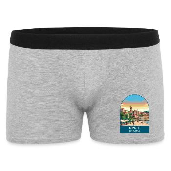 Split Croatia Vintage Travel Poster Art - Men's Boxer Shorts - heather grey - Front