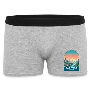 Sao Paulo Brazil Skyline Modern Travel Poster - Men's Boxer Shorts - heather grey - Front