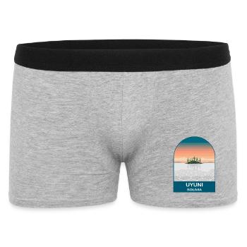 Salar de Uyuni Bolivia Salt Flats Travel Poster - Men's Boxer Shorts - heather grey - Front