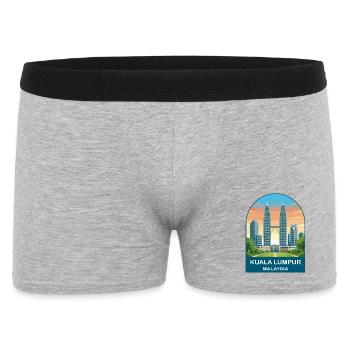 Illustration de voyage vintage à Kuala Lumpur, Malaisie - Boxer Homme - gris chiné - Devant