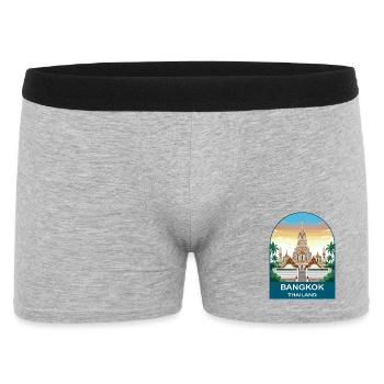Art d’affiches de voyage vintage du temple de Bangkok Thaïlande - Boxer Homme - gris chiné - Devant