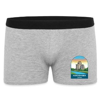 Hiroshima Japan Vintage Travel Poster Art - Men's Boxer Shorts - heather grey - Front