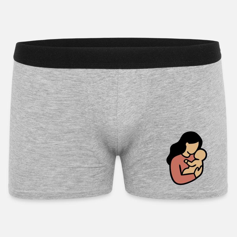 Mama Baby Boho Minimalismus - Männer Boxer Shorts - Grau meliert