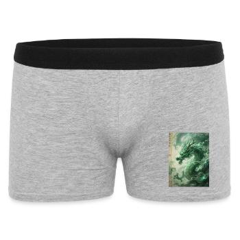 Das Totem des Frühlings: Qinglong – Vitalité Azur - Männer Boxer Shorts - Grau meliert - Vorne