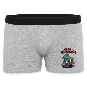 Ich bin nicht kaputt, ich habe Charakter - Männer Boxer Shorts - Grau meliert - Vorne