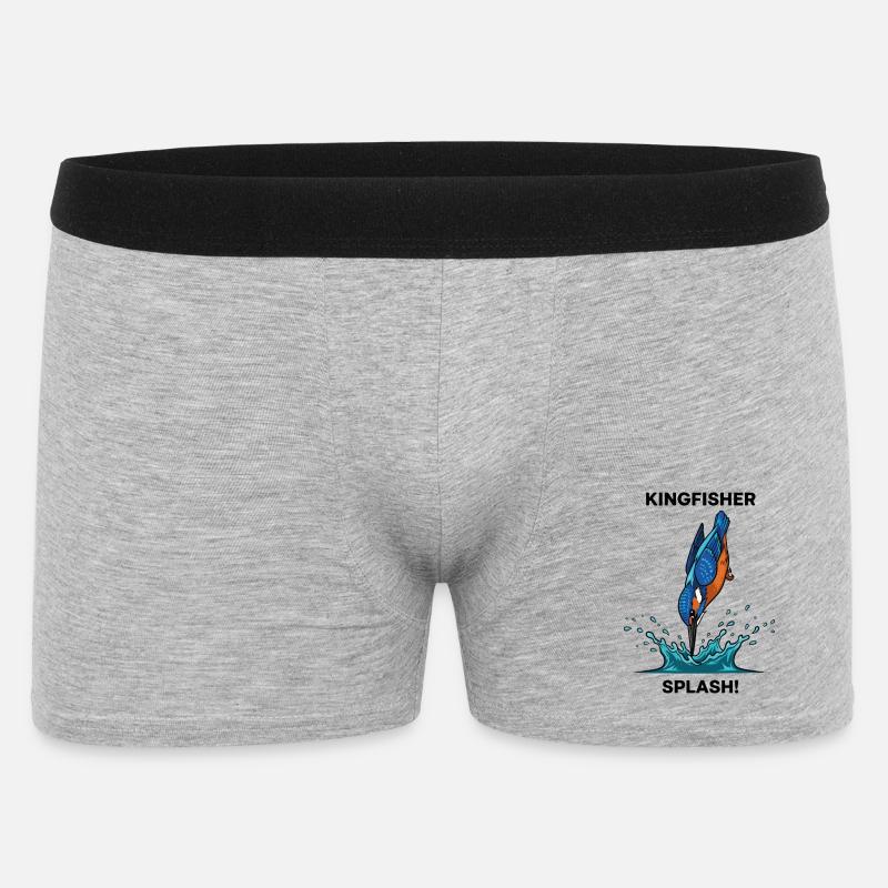 Kingfisher Splash Kingfisher River - Men's Boxer Shorts - heather grey