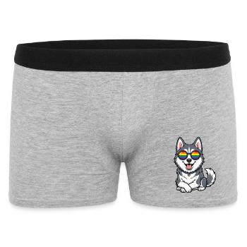 LGBT-Pride-Monat – Süßer Husky - Männer Boxer Shorts - Grau meliert - Vorne