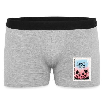 Summer Vibes Retro Palm Tree Design - Men's Boxer Shorts - heather grey - Front