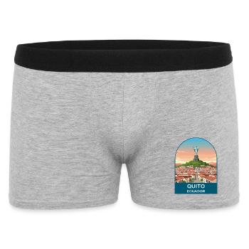 Quito Ecuador El Panecillo Vintage Travel Art - Men's Boxer Shorts - heather grey - Front