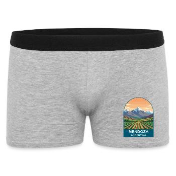 Mendoza Argentina Vineyard & Andes Travel Poster - Men's Boxer Shorts - heather grey - Front