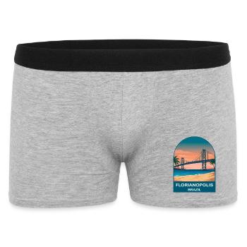 Florianópolis Brazil Bridge Vintage Travel Art - Men's Boxer Shorts - heather grey - Front