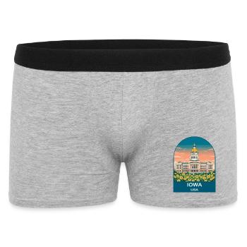 Iowa USA Vintage Travel Poster Art - Men's Boxer Shorts - heather grey - Front