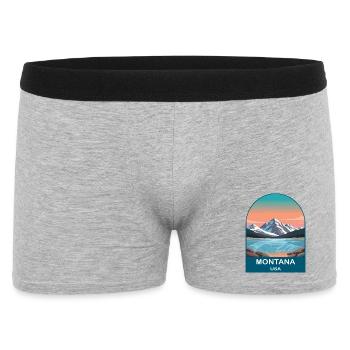 Art d’affiches de voyage vintage Montana USA - Boxer Homme - gris chiné - Devant