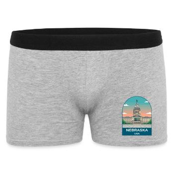 Nebraska USA Vintage Travel Poster Art - Men's Boxer Shorts - heather grey - Front