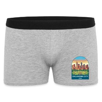 Oklahoma City USA Vintage Travel Poster - Men's Boxer Shorts - heather grey - Front
