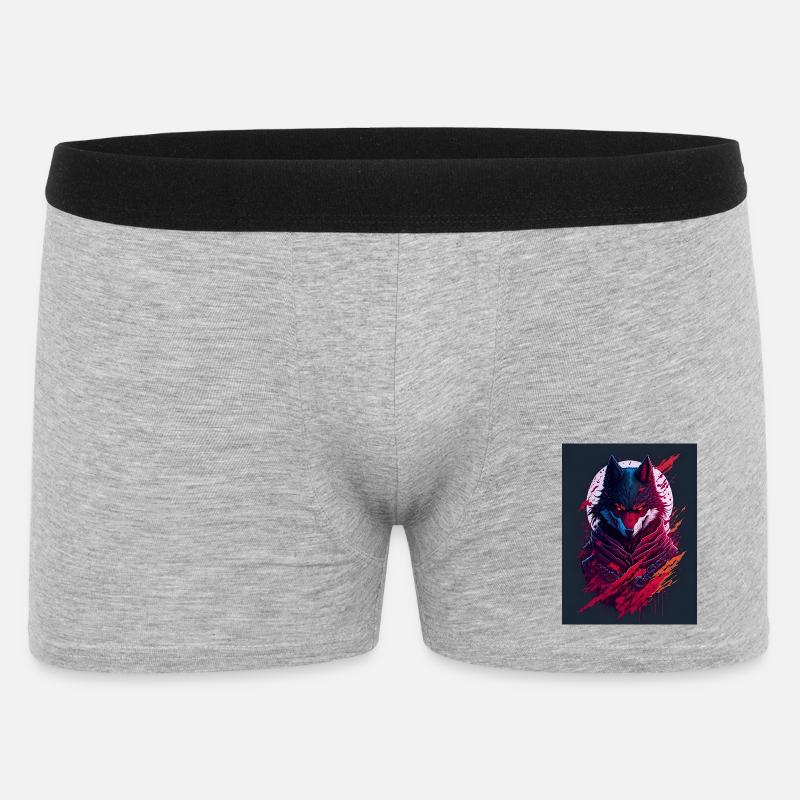 Blutmond Wolfsgeist - Männer Boxer Shorts - Grau meliert