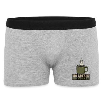 no coffee no workee - Men's Boxer Shorts - heather grey - Front