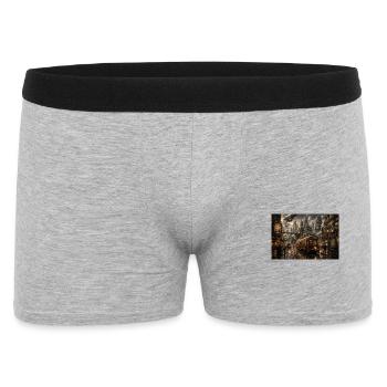 Dieselpunk Straßenbahn – Retro Sci-Fi Design - Männer Boxer Shorts - Grau meliert - Vorne