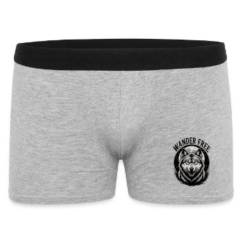 Wolf with the Moon - Men's Boxer Shorts - heather grey - Front