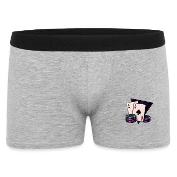 Impression de poker néon Ace - Boxer Homme - gris chiné - Devant