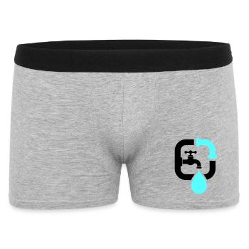 Klempner Wasserhahn Rohr Logo - Männer Boxer Shorts - Grau meliert - Vorne