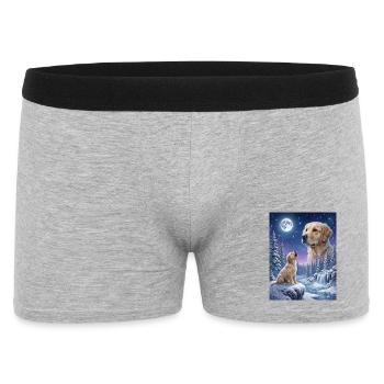 Hurler au mème de la lune Chien Golden Retriever - Boxer Homme - gris chiné - Devant