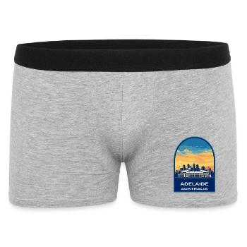 Badge Retro Sunset Skyline d’Adélaïde, Australie - Boxer Homme - gris chiné - Devant