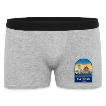 Badge rétro de voyage Sunset de la cathédrale de Florence, Italie - Boxer Homme - gris chiné - Devant